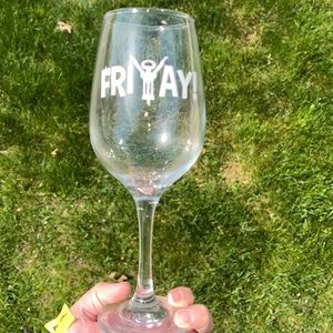 Friyay wine glass brand new!